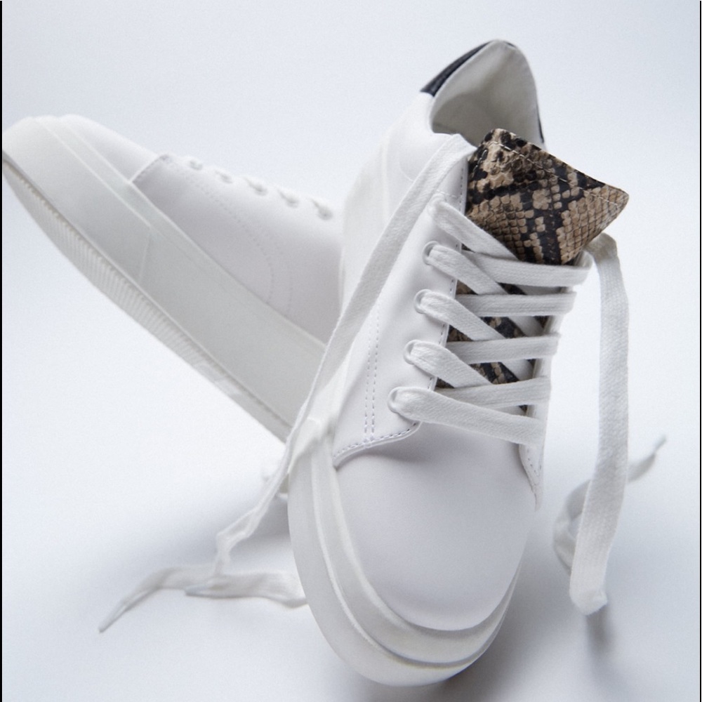 Zara combination platform tennis shoes sz 8